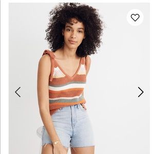 Madewell Striped Grandfield Tie Tank Sweater XXS
